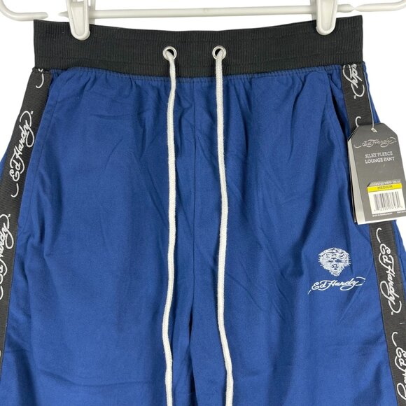 Ed Hardy Men Silky Fleece Blue Lounge Pants Sz M Ultra Comfort Elastic Waist NWT - Picture 3 of 11